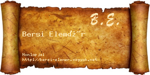 Bersi Elemér névjegykártya